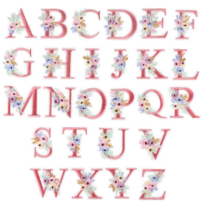 Flower Letter Iron On Patches