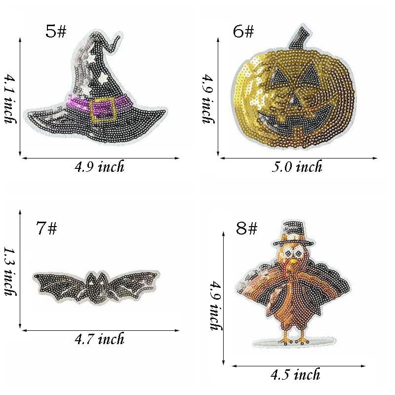 Halloween Sequin Iron On Patch