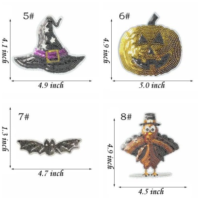 Halloween Sequin Iron On Patch