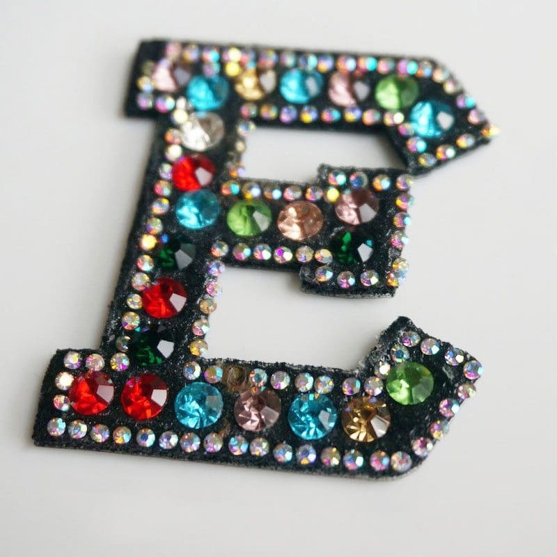 Rainbow Rhinestone Letter Patch