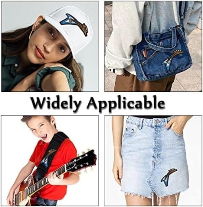 Blue Guitar Iron On Patches