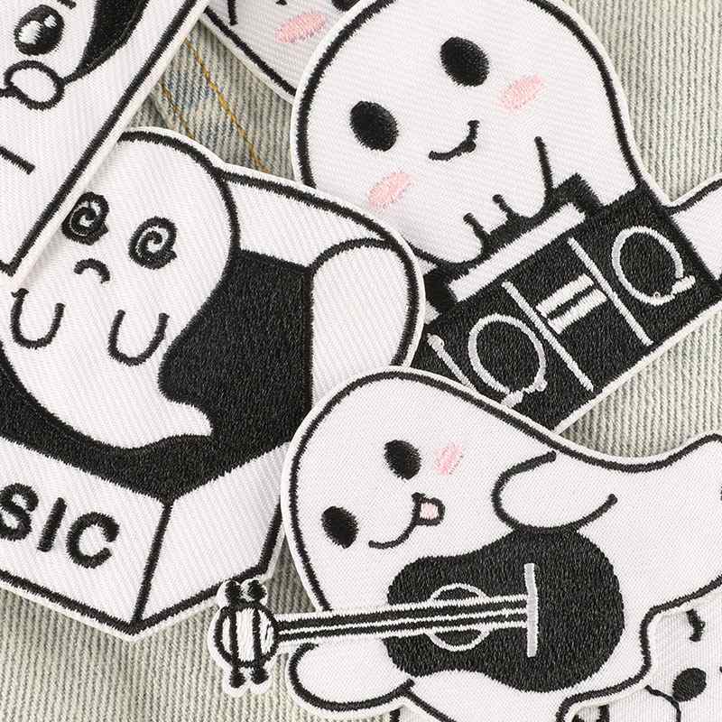 Funny Music Ghost Iron On Patch