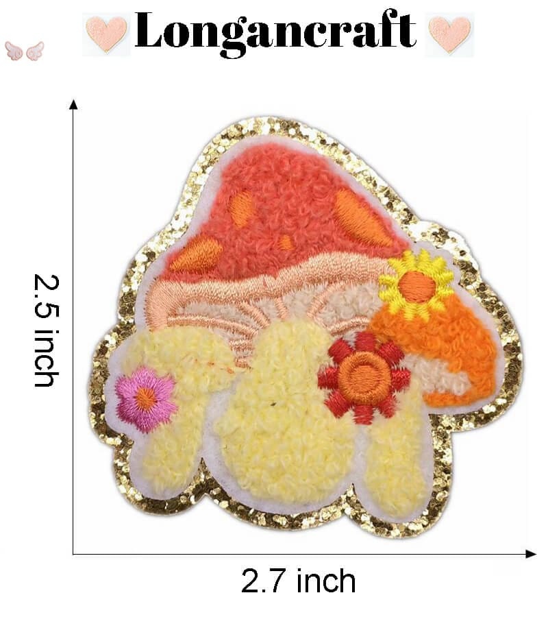 Mushroom Glitar Chenille Patch