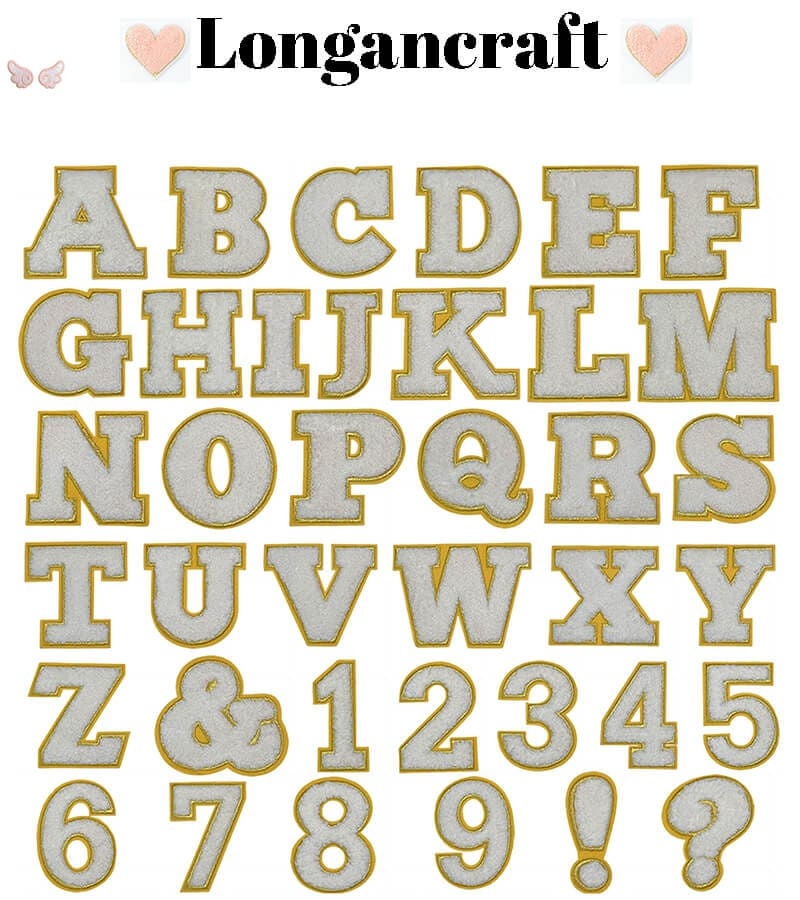 White Letter Chenille Patches