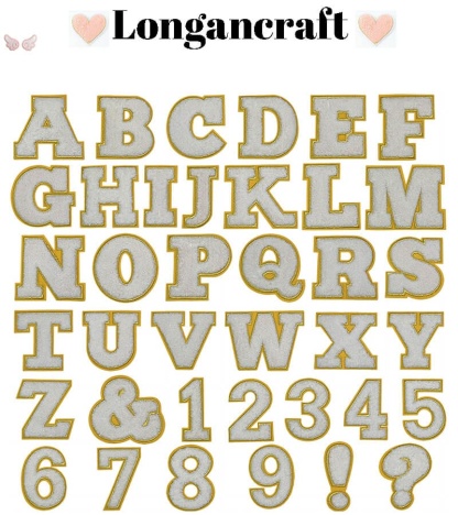White Letter Chenille Patches