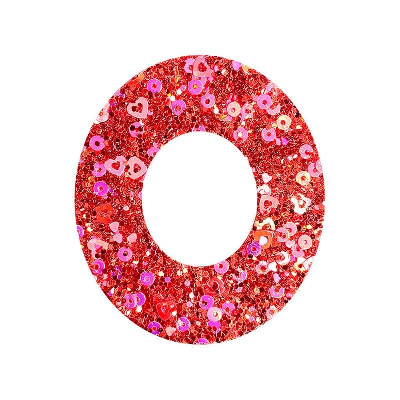 Red Sequin Letter Iron On Patch