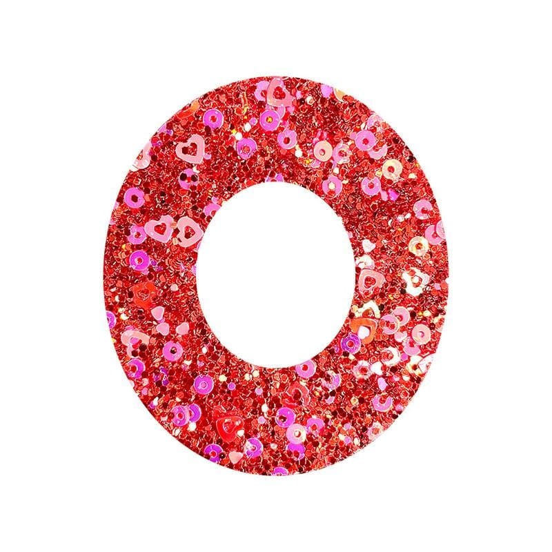 Red Sequin Letter Iron On Patch