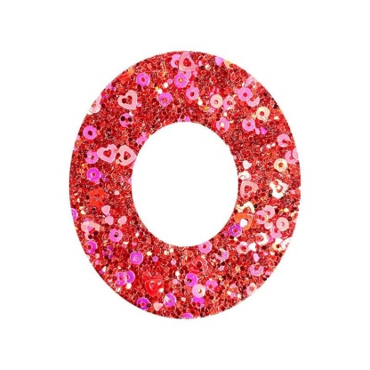 Red Sequin Letter Iron On Patch