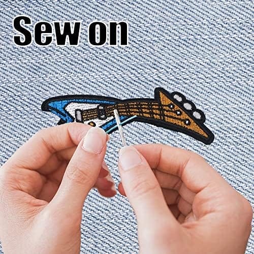 Blue Guitar Iron On Patches