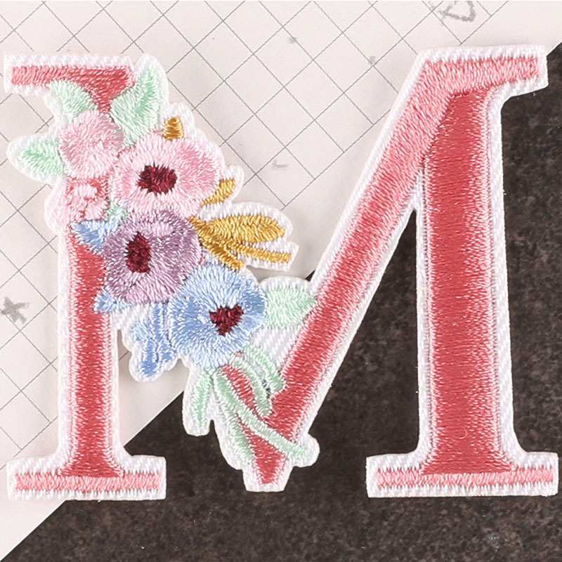 Flower Letter Iron On Patches