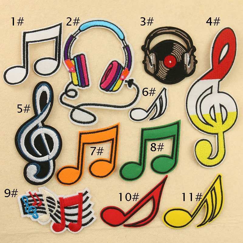 Musical Embroidered Iron On Patches