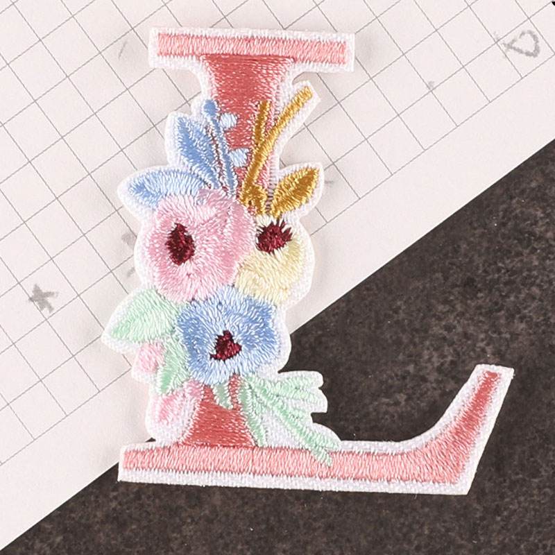 Flower Letter Iron On Patches