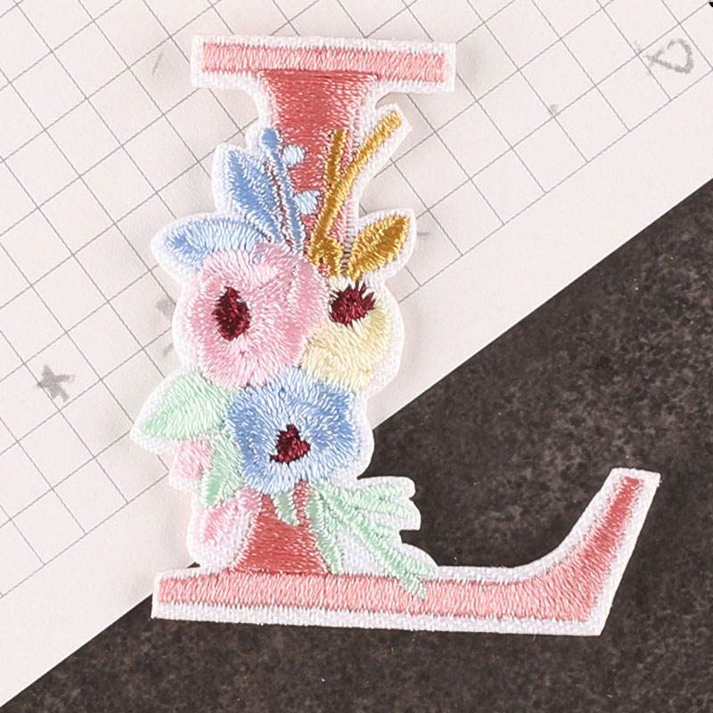Flower Letter Iron On Patches