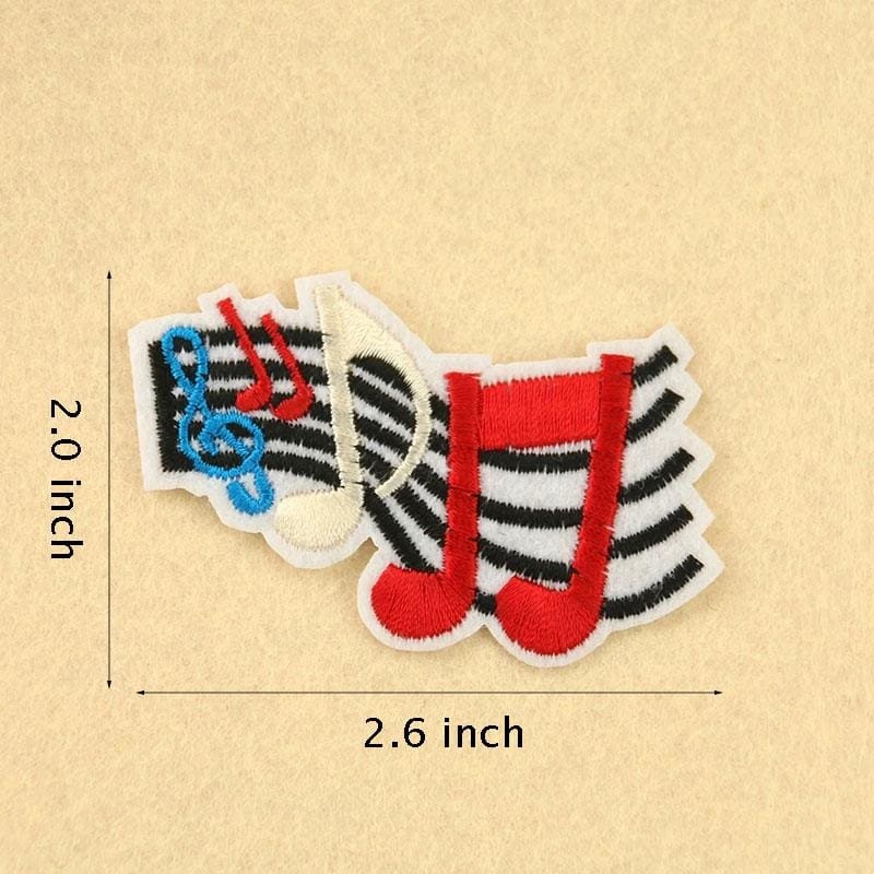 Musical Embroidered Iron On Patches