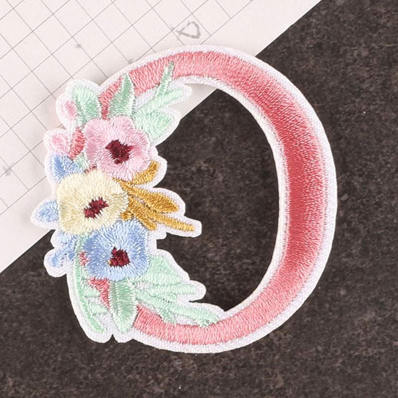 Flower Letter Iron On Patches