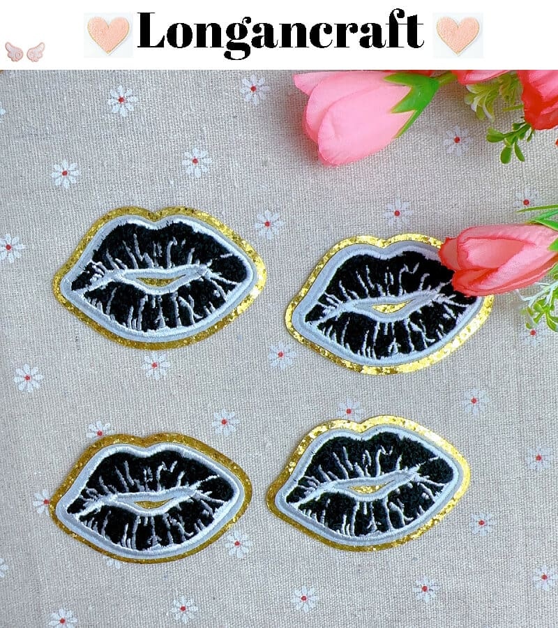 Color Lips Chenille Patches