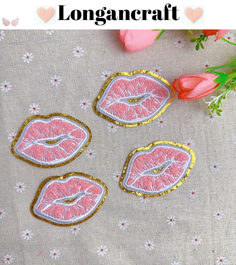 Color Lips Chenille Patches