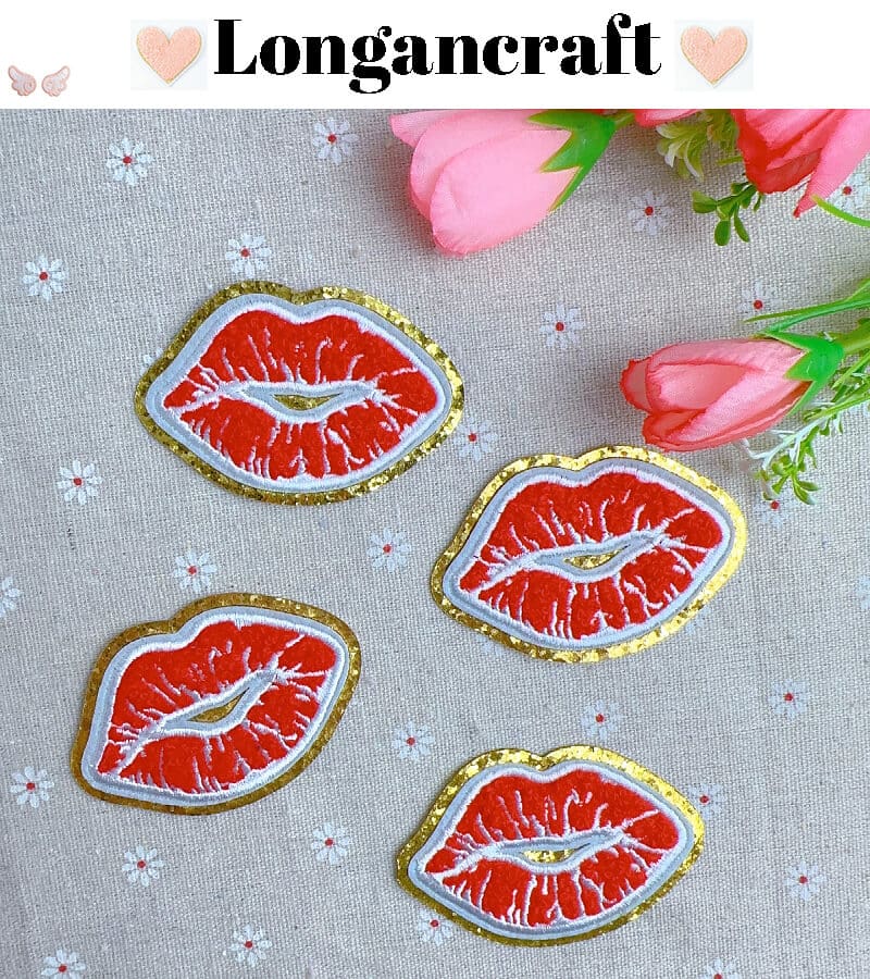 Color Lips Chenille Patches