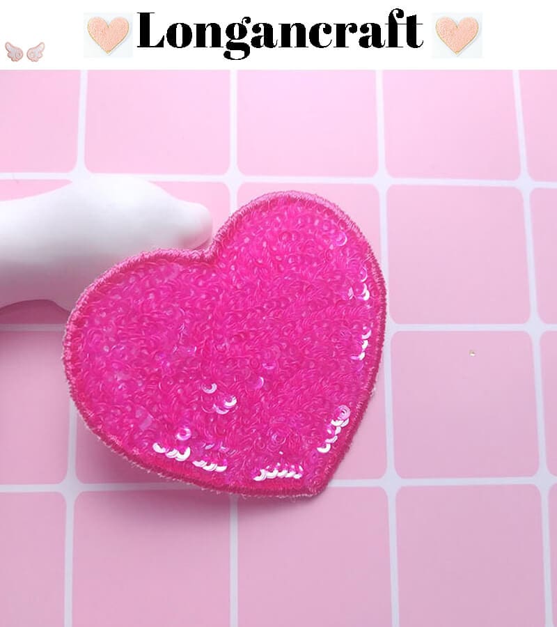 Color Heart Sequin Patches
