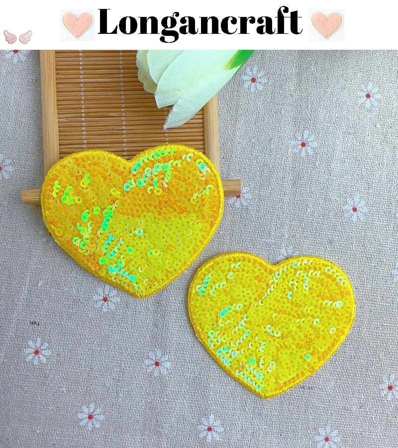 Color Heart Sequin Patches