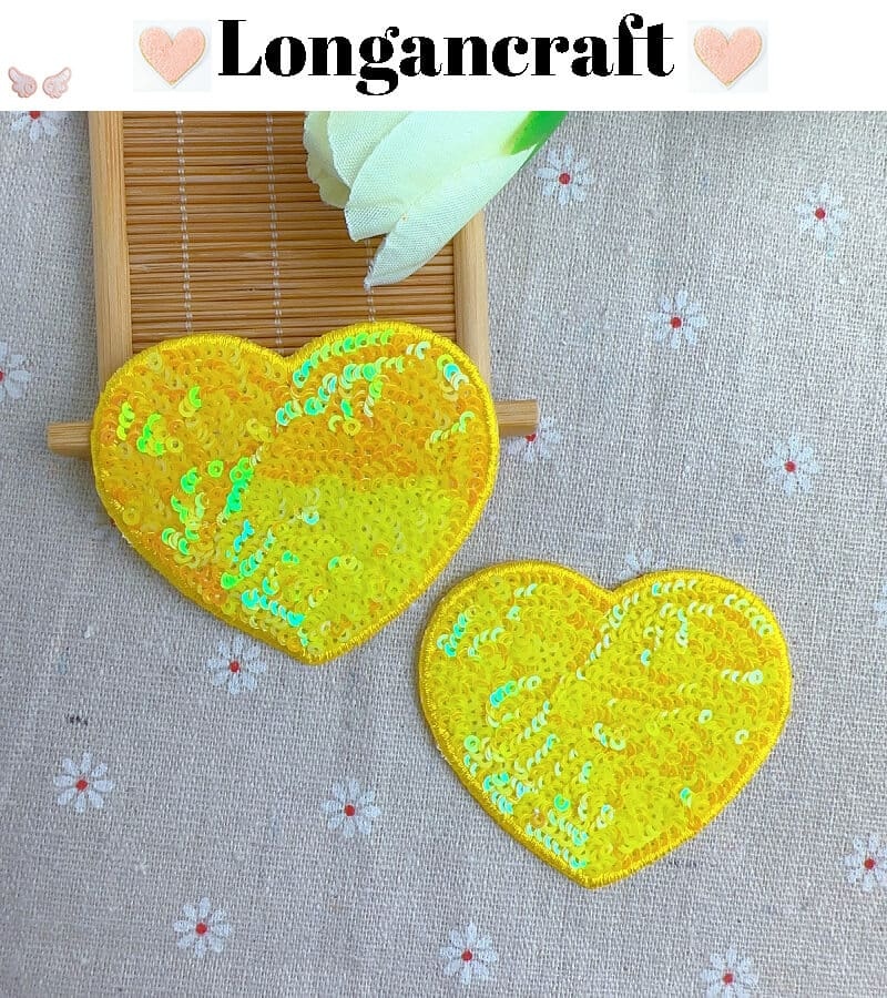 Color Heart Sequin Patches
