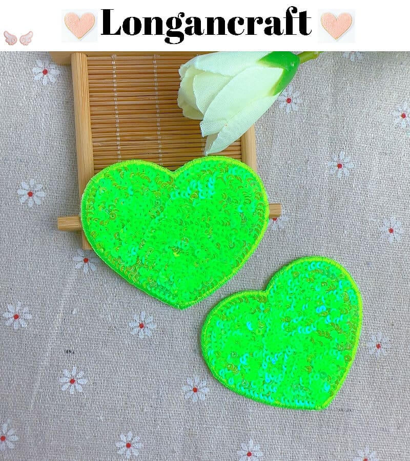 Color Heart Sequin Patches
