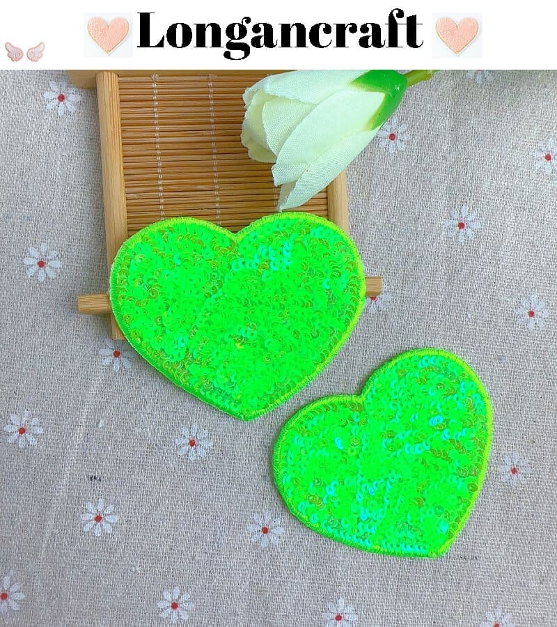 Color Heart Sequin Patches