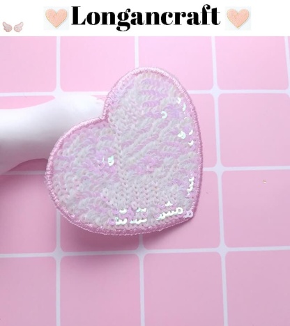 Color Heart Sequin Patches