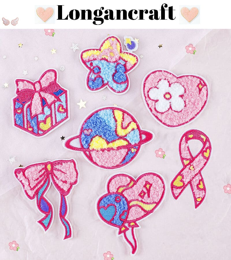 Gift Box Heart Chenille Patches