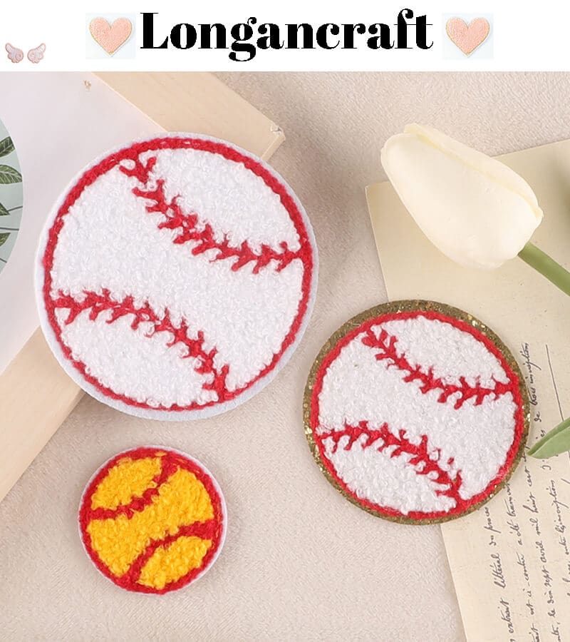 Baseball Glitter Chenille Patch