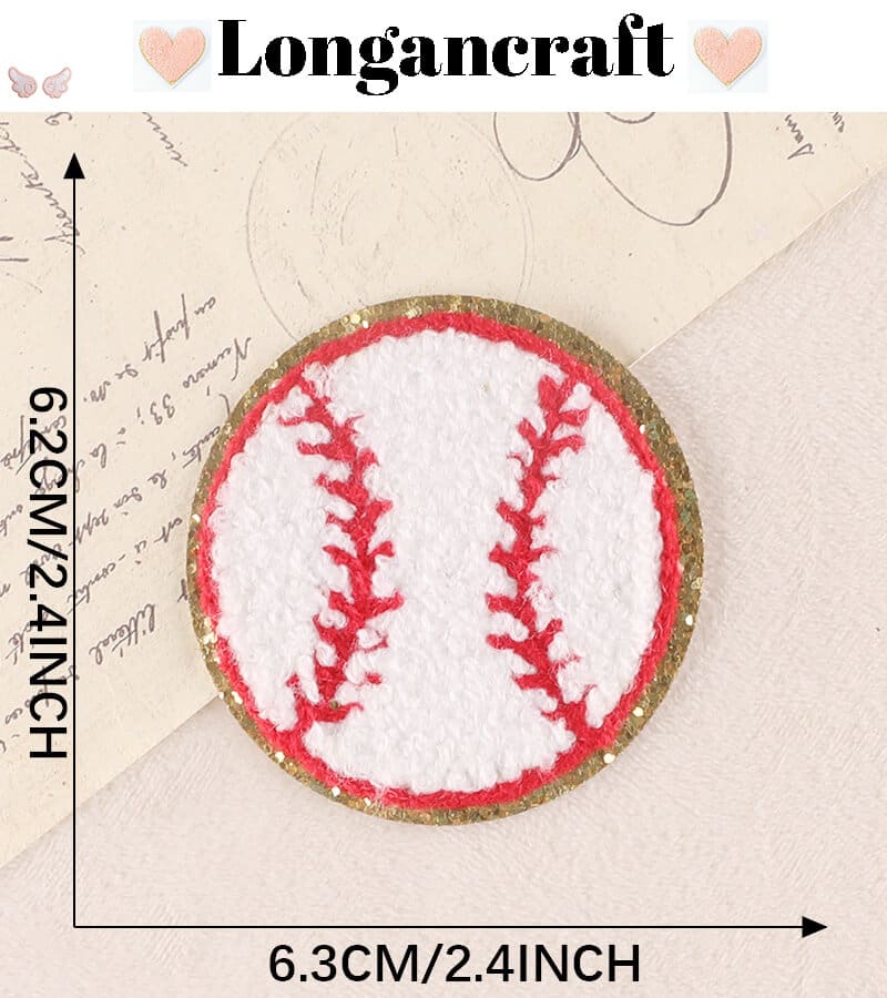 Baseball Glitter Chenille Patch