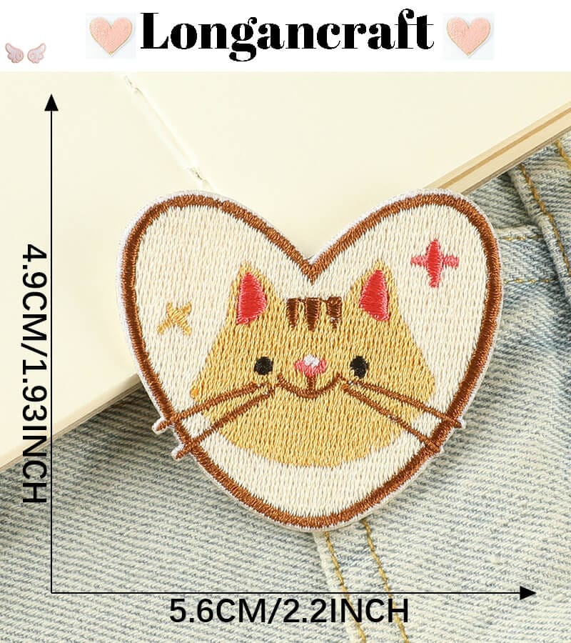 Cat Flower Embroidered Patches