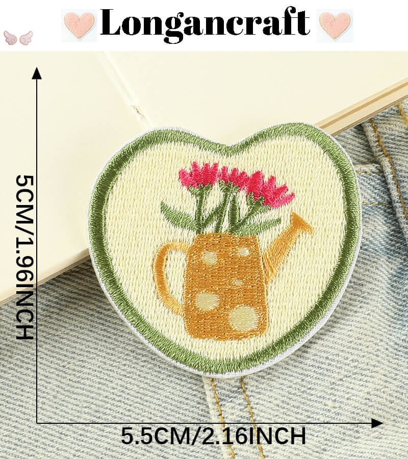 Cat Flower Embroidered Patches