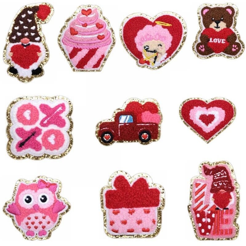 Heart Bear Chenille Patches