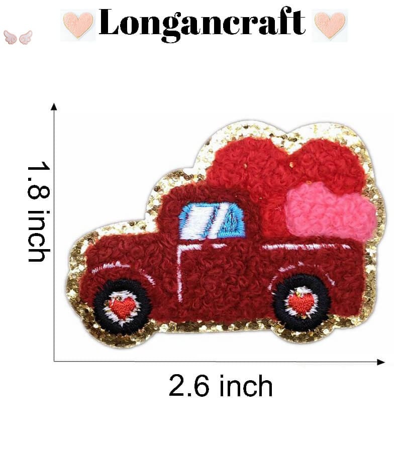 Heart Bear Chenille Patches