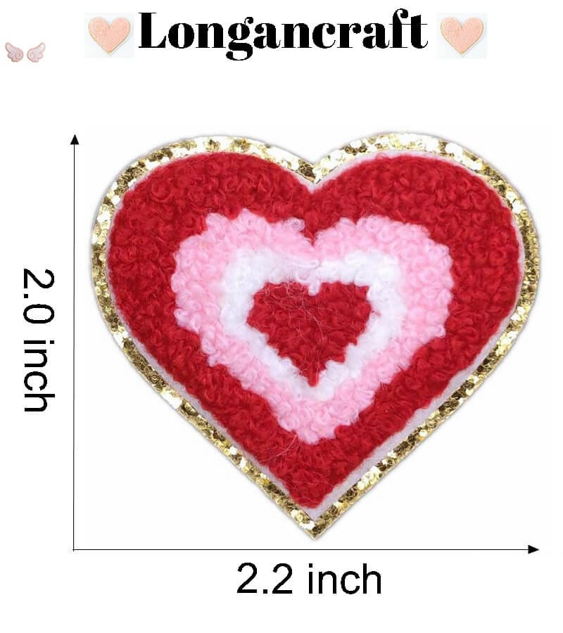 Heart Bear Chenille Patches