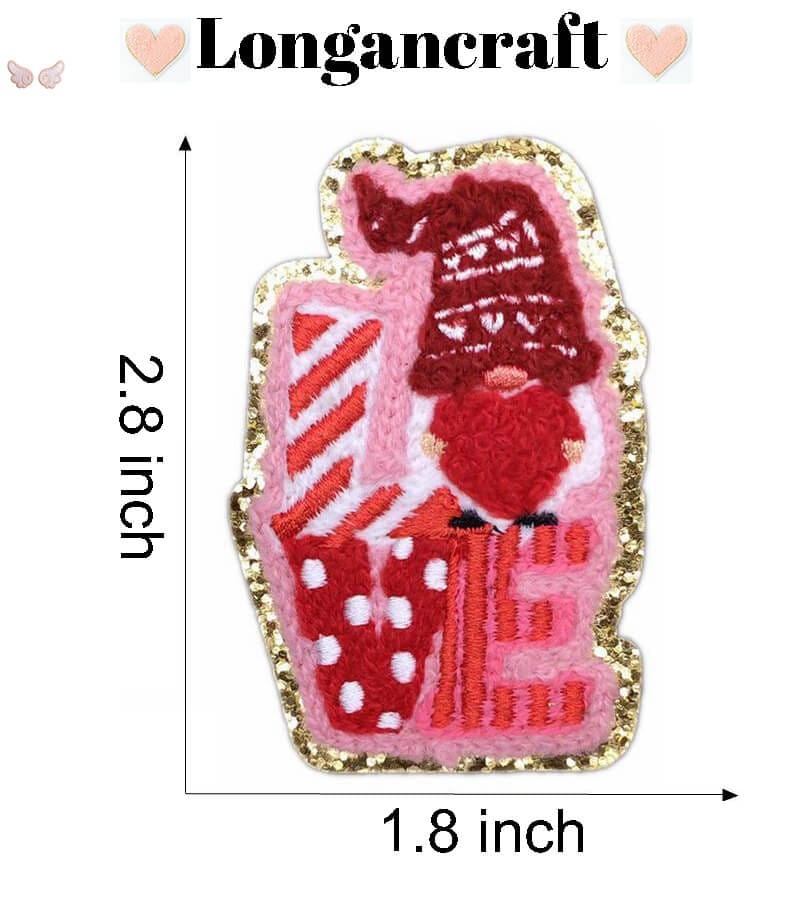 Heart Bear Chenille Patches