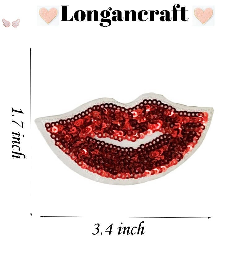 Heart Lip Sequin Patches