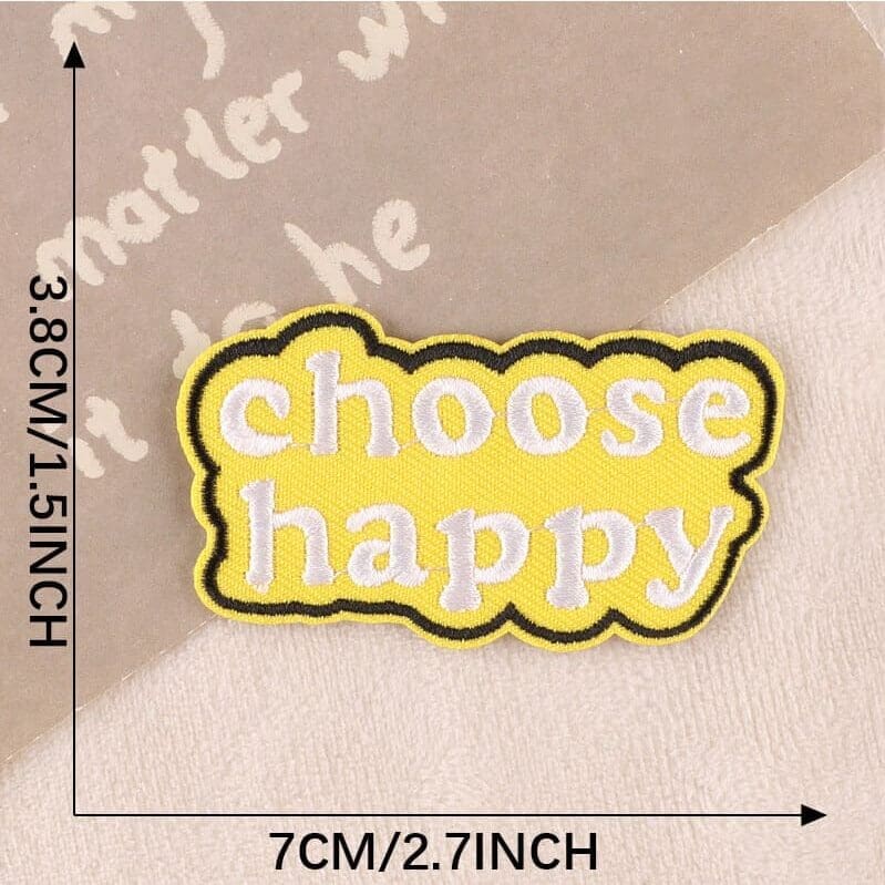Choose Happy Letter Patches