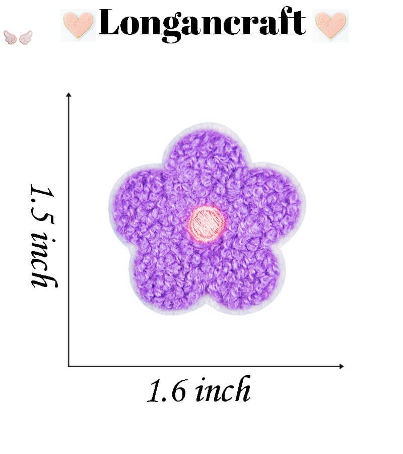 Flower Rainbow Chenille Patches