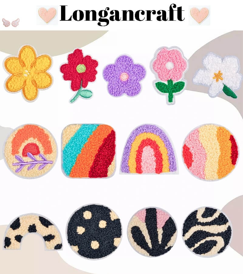 Flower Rainbow Chenille Patches