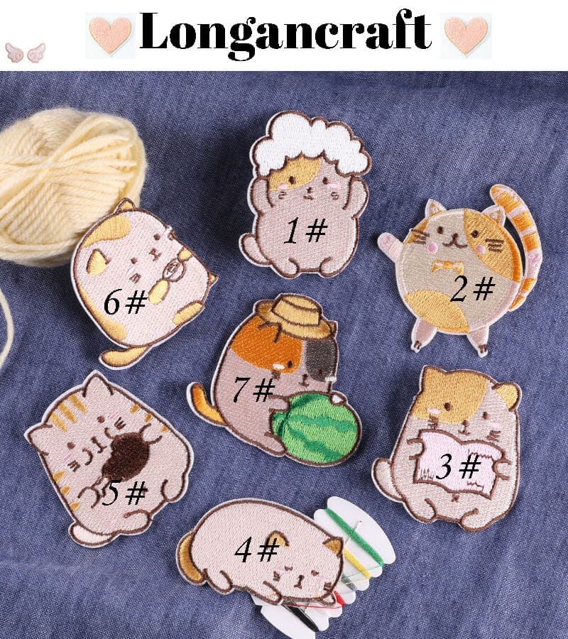 Funny Cat Embroidered Patches