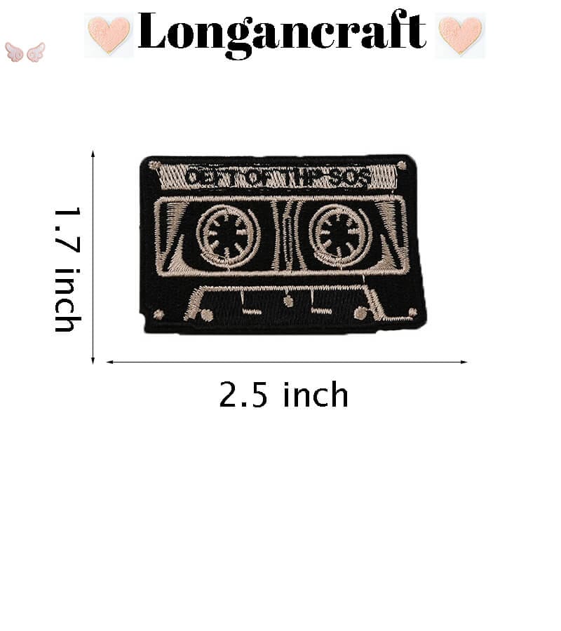 Music Tape Embroidered Patches