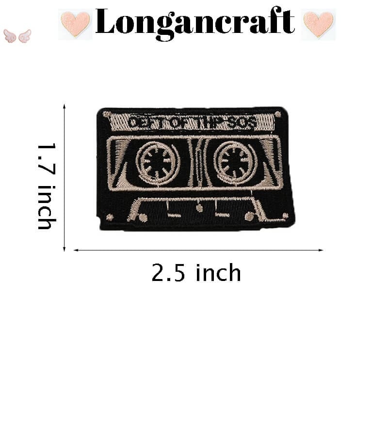 Music Tape Embroidered Patches