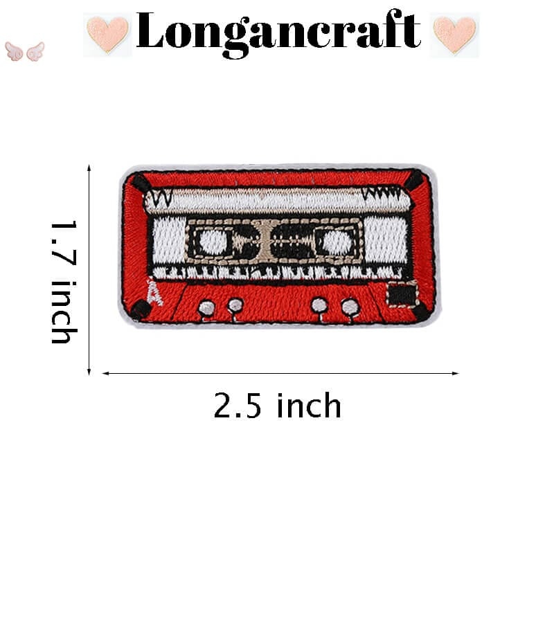Music Tape Embroidered Patches