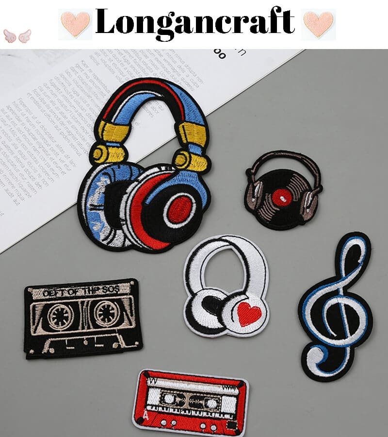 Music Tape Embroidered Patches
