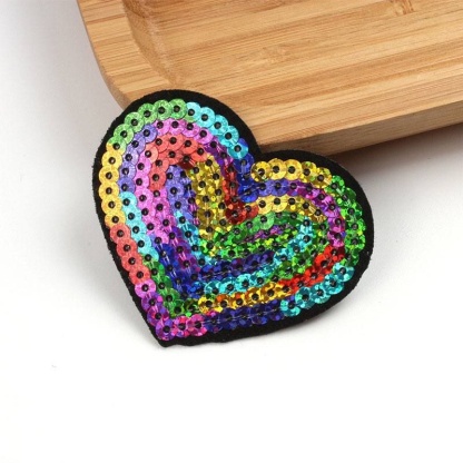 Color Star Heart Sequin Iron On Patches