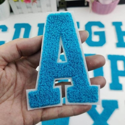 Big Blue Letter Embroidered Patch