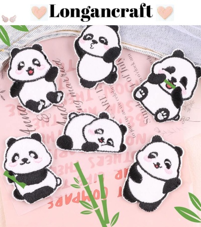 Panda Embroidered Patches