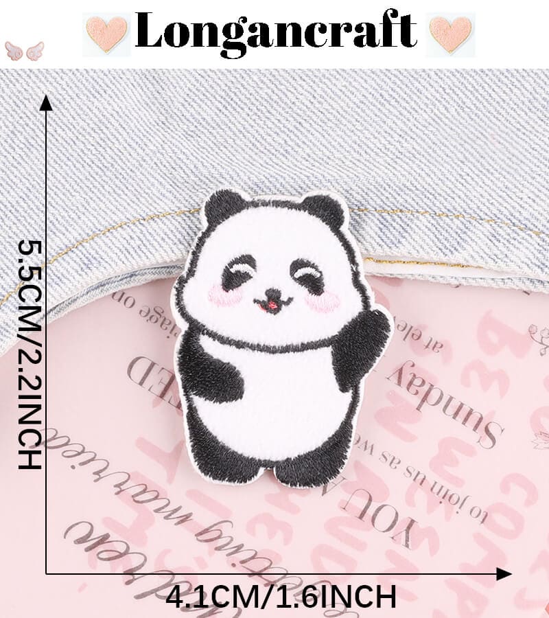 Panda Embroidered Patches